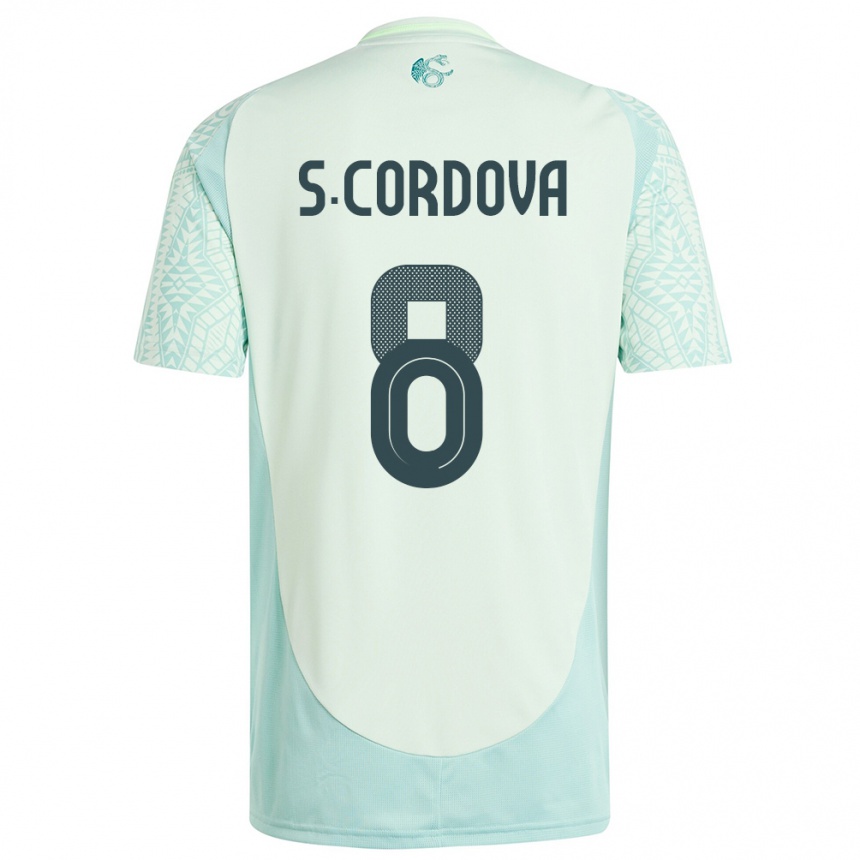 Kids Football Mexico Sebastian Cordova #8 Linen Green Away Jersey 24-26 T-Shirt