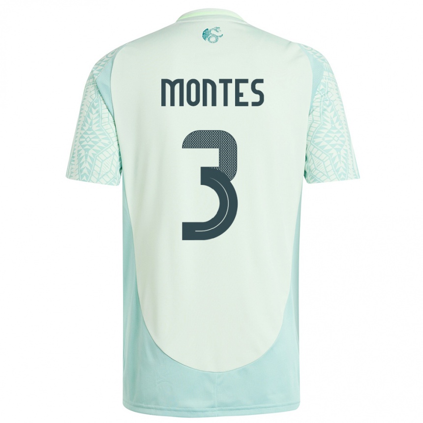 Kids Football Mexico Cesar Montes #3 Linen Green Away Jersey 24-26 T-Shirt