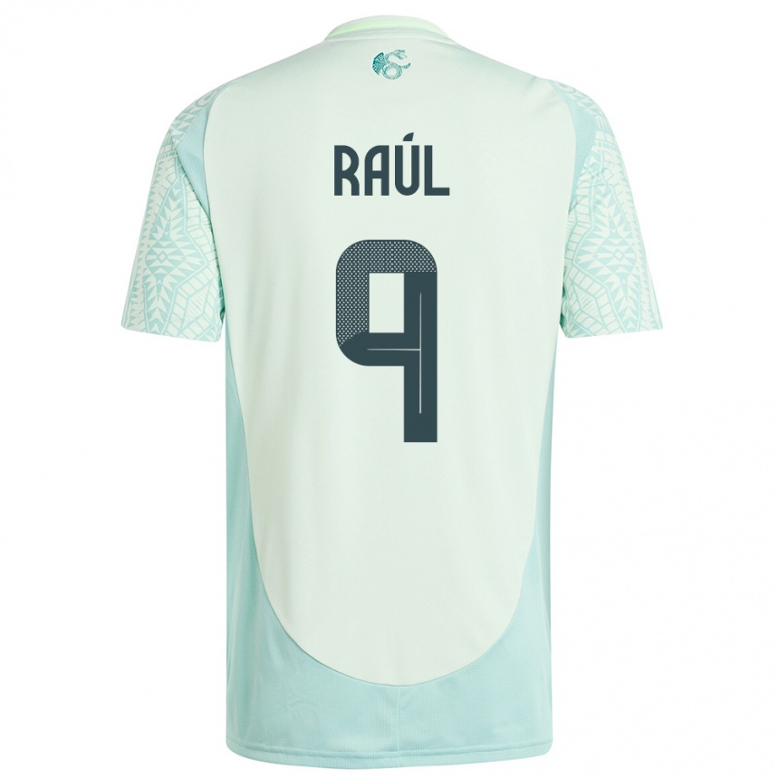 Kids Football Mexico Raul Jimenez #9 Linen Green Away Jersey 24-26 T-Shirt