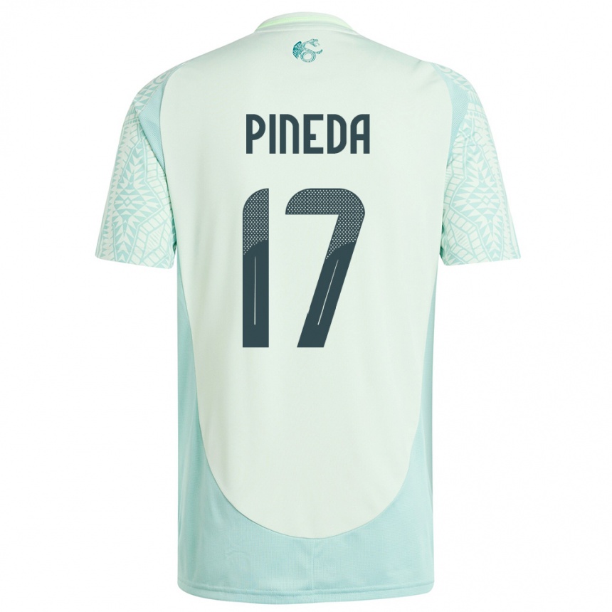 Kids Football Mexico Orbelin Pineda #17 Linen Green Away Jersey 24-26 T-Shirt