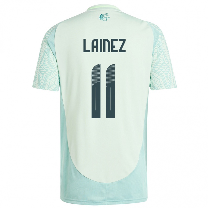 Kids Football Mexico Diego Lainez #11 Linen Green Away Jersey 24-26 T-Shirt