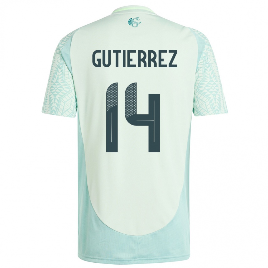 Kids Football Mexico Erick Gutierrez #14 Linen Green Away Jersey 24-26 T-Shirt