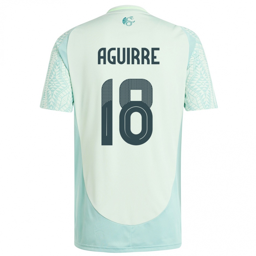 Kids Football Mexico Eduardo Aguirre #18 Linen Green Away Jersey 24-26 T-Shirt