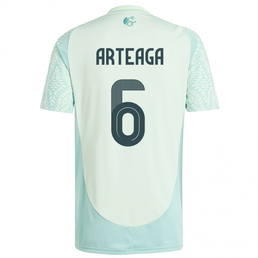 Kids Football Mexico Gerardo Arteaga #6 Linen Green Away Jersey 24-26 T-Shirt