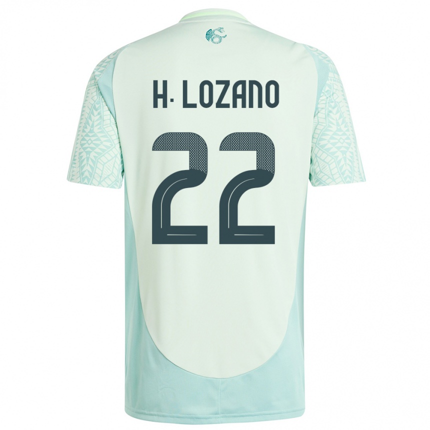 Kids Football Mexico Hirving Lozano #22 Linen Green Away Jersey 24-26 T-Shirt