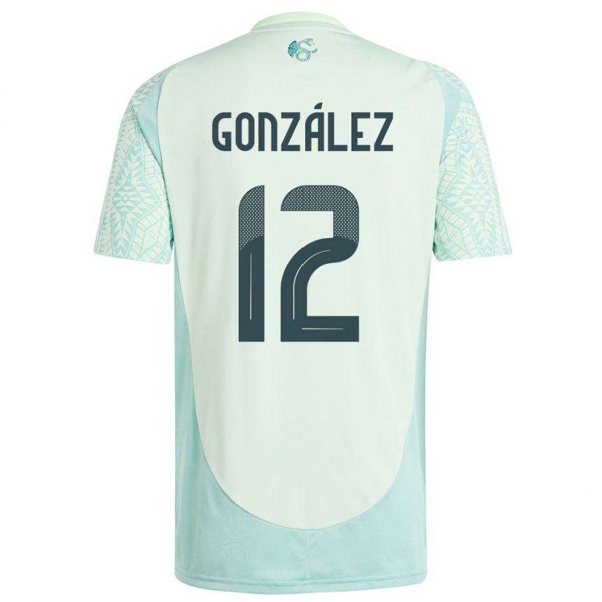 Kids Football Mexico Itzel Gonzalez #12 Linen Green Away Jersey 24-26 T-Shirt