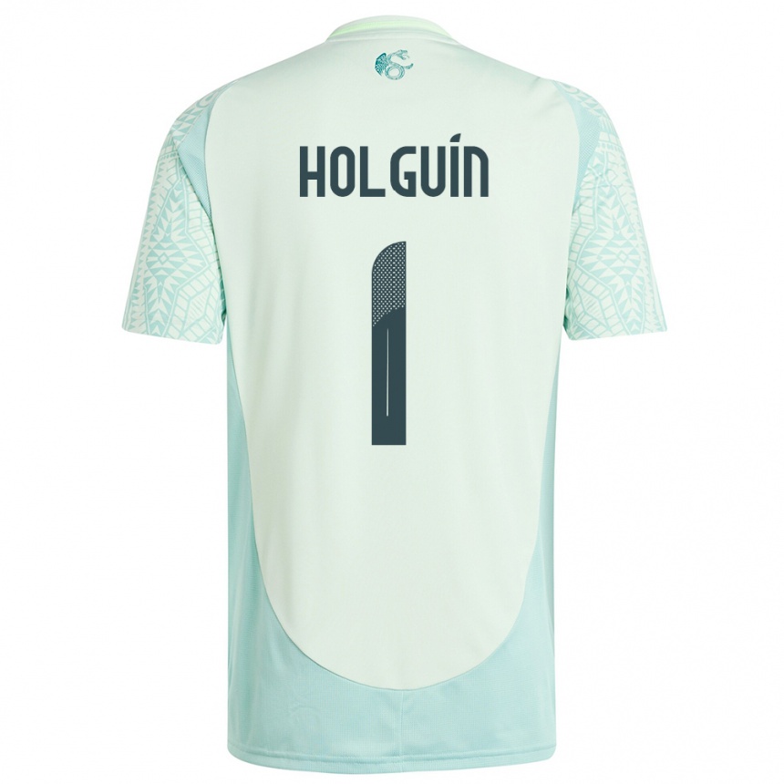 Kids Football Mexico Hector Holguin #1 Linen Green Away Jersey 24-26 T-Shirt