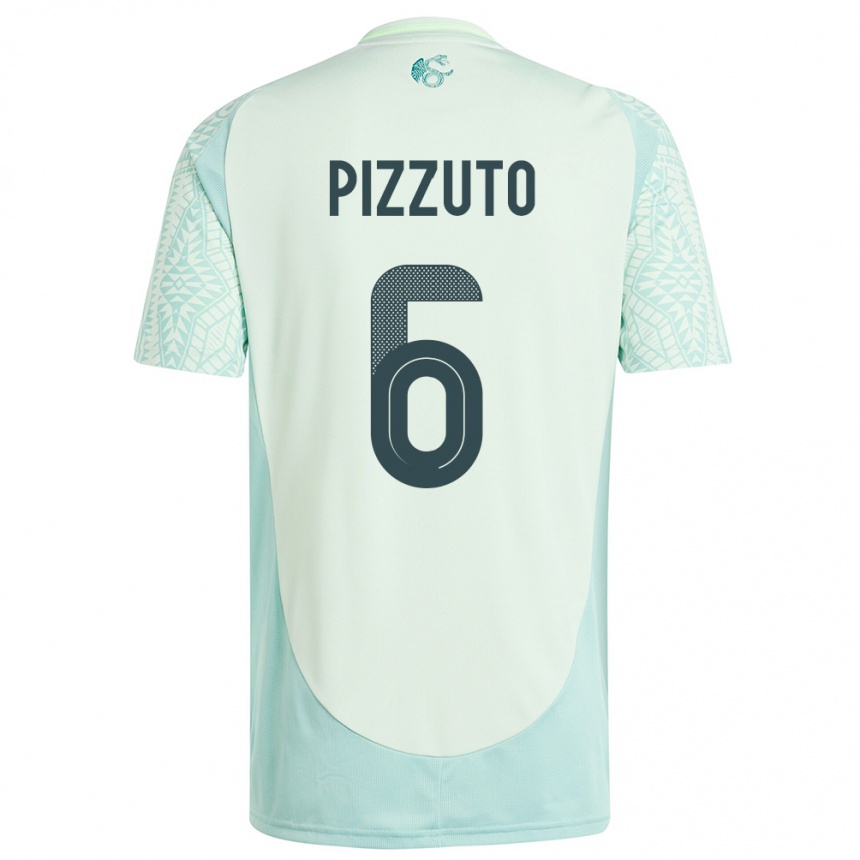 Kids Football Mexico Eugenio Pizzuto #6 Linen Green Away Jersey 24-26 T-Shirt