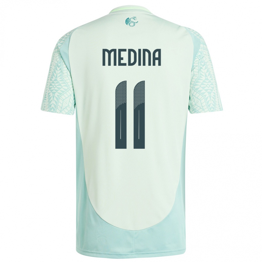 Kids Football Mexico Diego Medina #11 Linen Green Away Jersey 24-26 T-Shirt