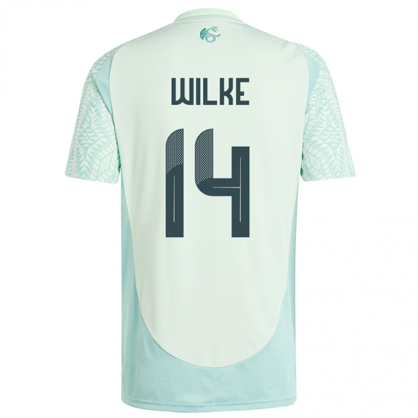 Kids Football Mexico Teun Wilke #14 Linen Green Away Jersey 24-26 T-Shirt