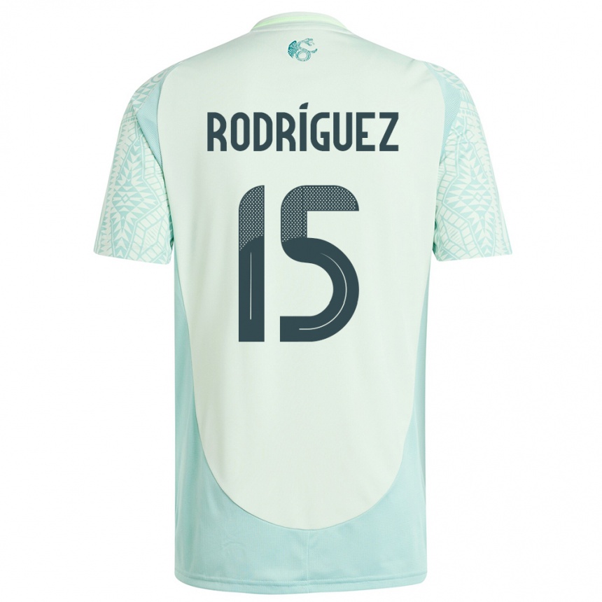 Kids Football Mexico Jorge Rodriguez #15 Linen Green Away Jersey 24-26 T-Shirt