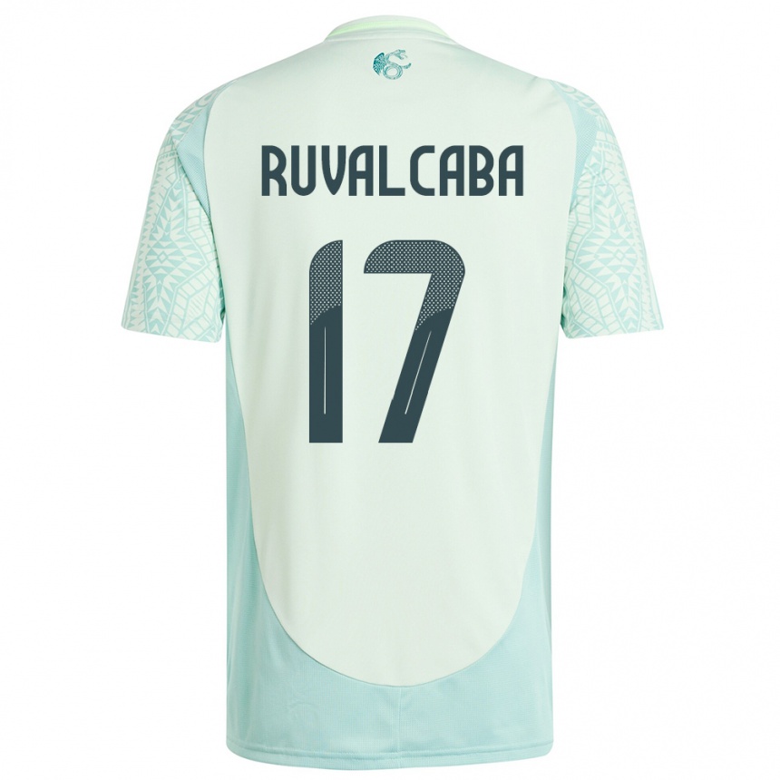 Kids Football Mexico Jorge Ruvalcaba #17 Linen Green Away Jersey 24-26 T-Shirt