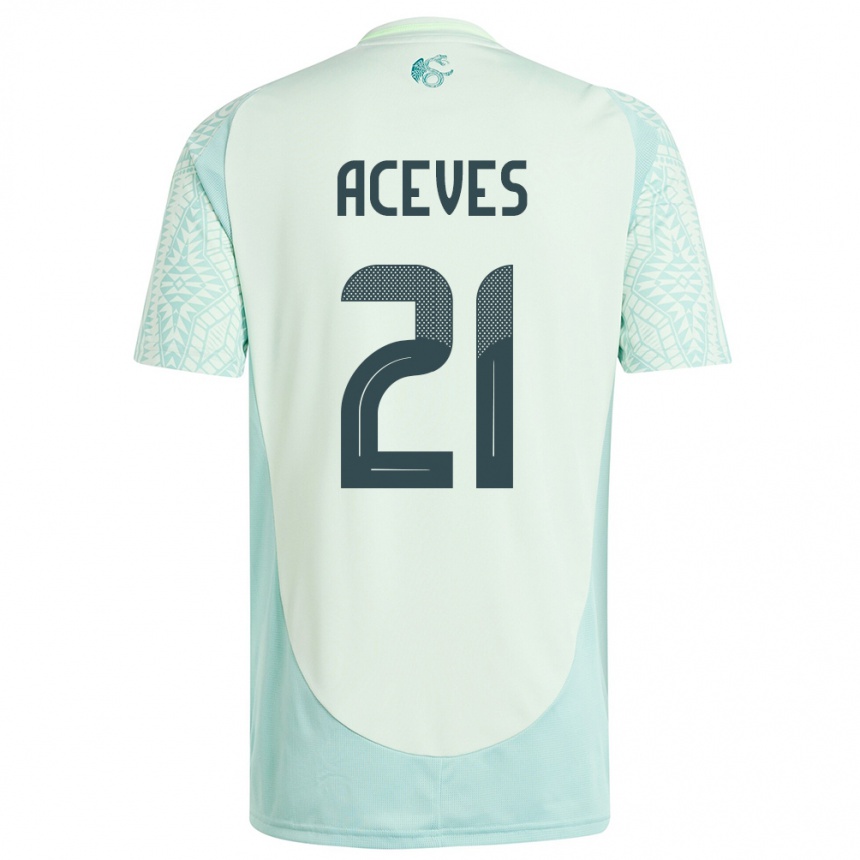 Kids Football Mexico Daniel Aceves #21 Linen Green Away Jersey 24-26 T-Shirt