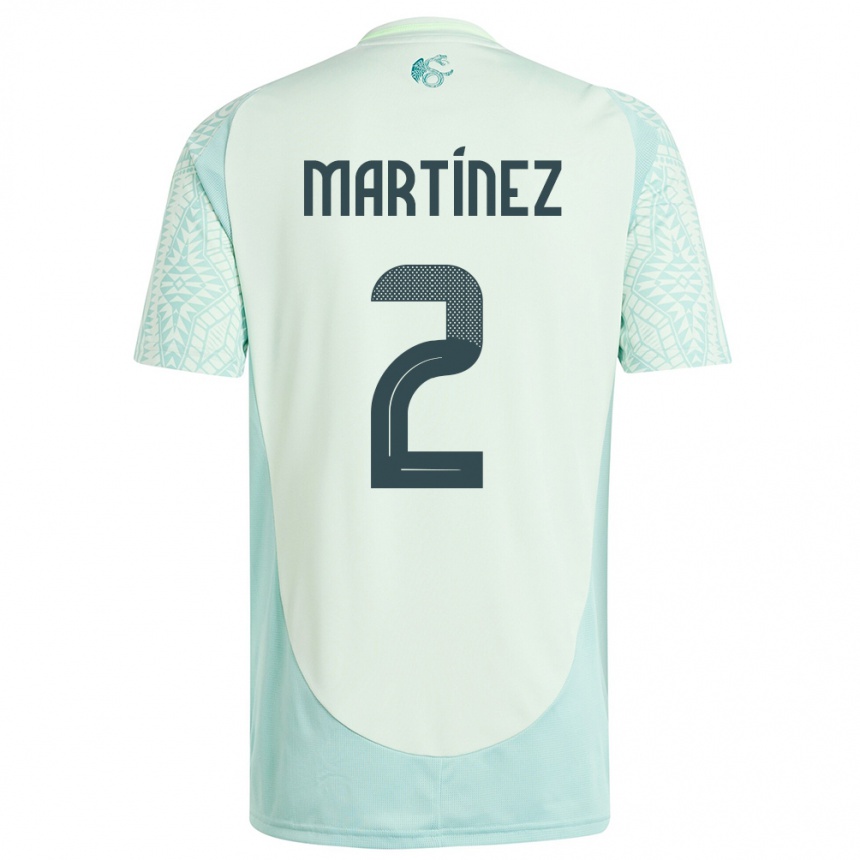 Kids Football Mexico Emilio Martinez #2 Linen Green Away Jersey 24-26 T-Shirt