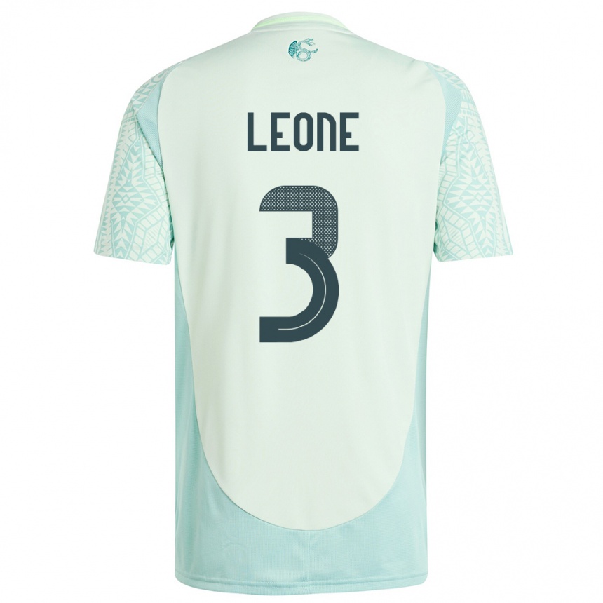 Kids Football Mexico Antonio Leone #3 Linen Green Away Jersey 24-26 T-Shirt