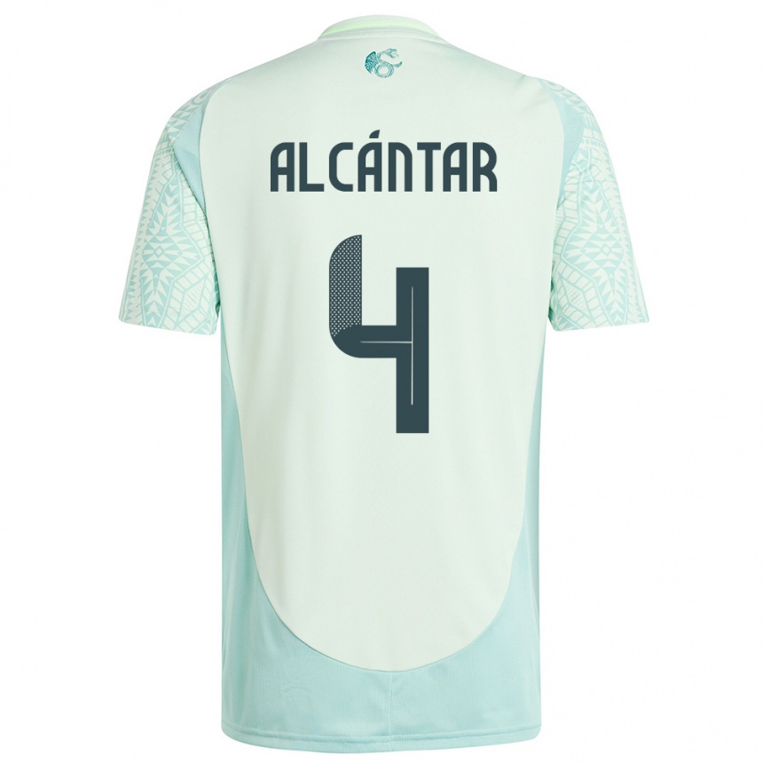 Kids Football Mexico Jesus Alcantar #4 Linen Green Away Jersey 24-26 T-Shirt