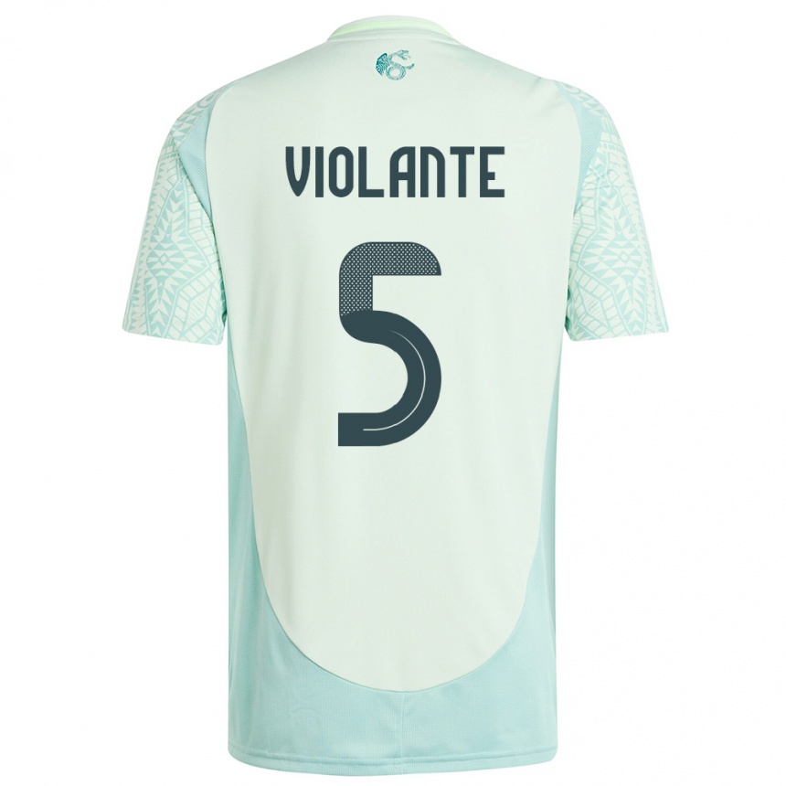 Kids Football Mexico Isaias Violante #5 Linen Green Away Jersey 24-26 T-Shirt