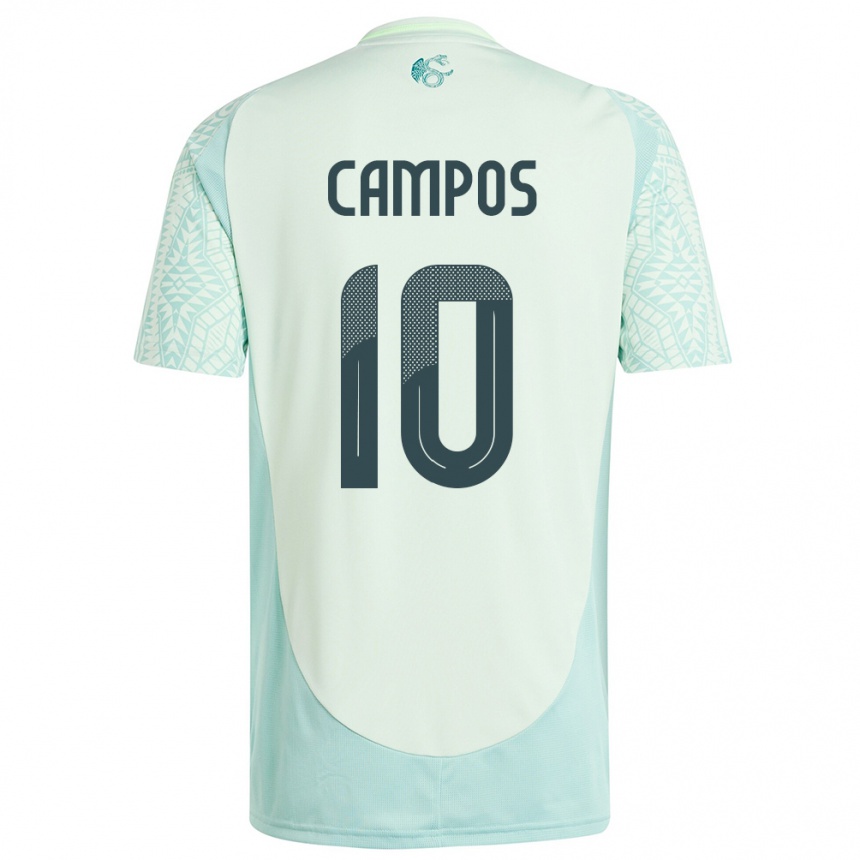 Kids Football Mexico Karel Campos #10 Linen Green Away Jersey 24-26 T-Shirt
