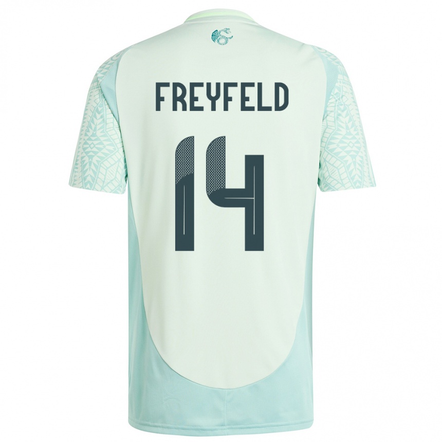 Kids Football Mexico Emiliano Freyfeld #14 Linen Green Away Jersey 24-26 T-Shirt