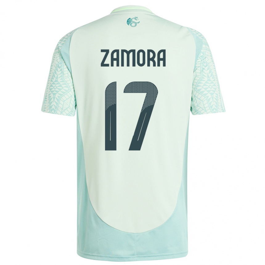 Kids Football Mexico Saul Zamora #17 Linen Green Away Jersey 24-26 T-Shirt