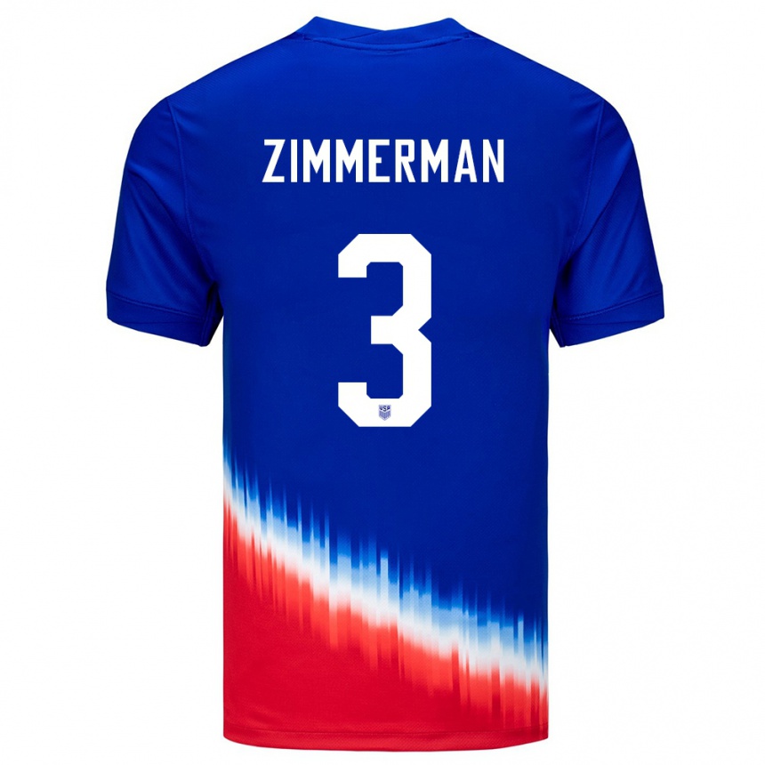 Kids Football United States Walker Zimmerman #3 Blue Away Jersey 24-26 T-Shirt