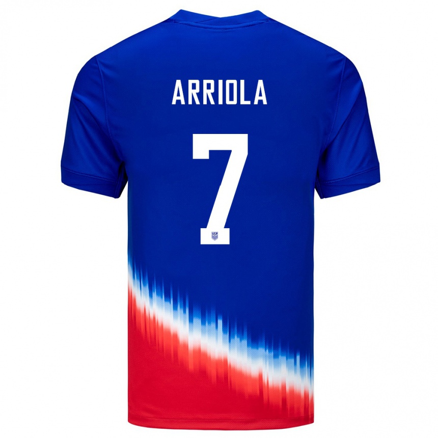 Kids Football United States Paul Arriola #7 Blue Away Jersey 24-26 T-Shirt