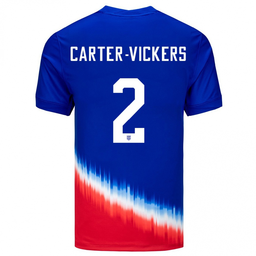 Kids Football United States Cameron Carter-Vickers #2 Blue Away Jersey 24-26 T-Shirt