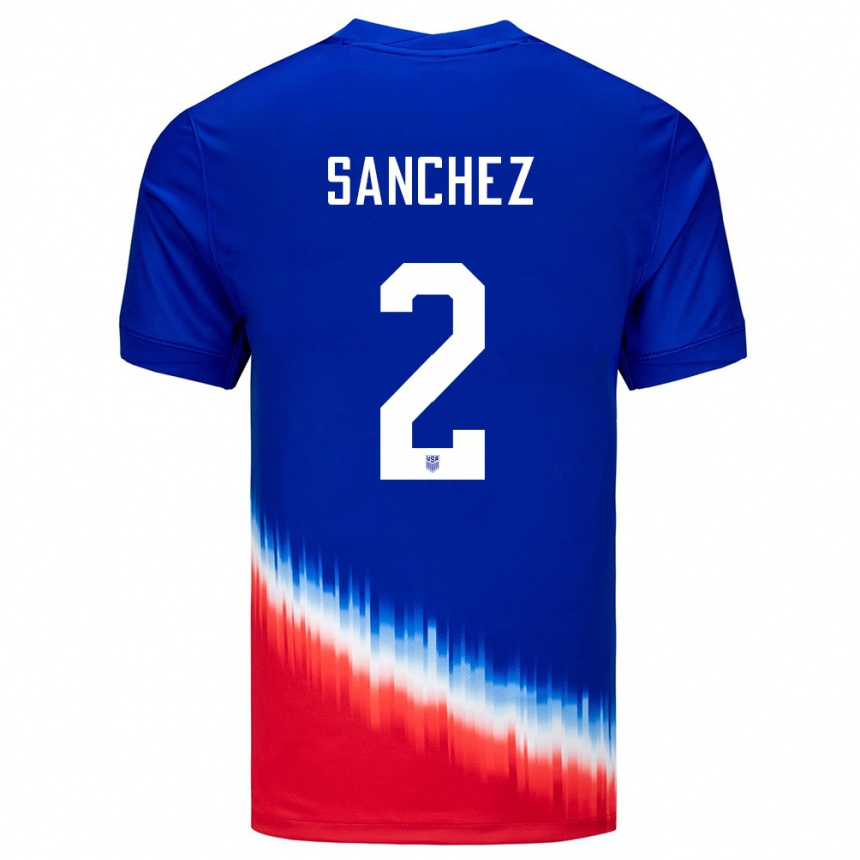 Kids Football United States Ashley Sanchez #2 Blue Away Jersey 24-26 T-Shirt