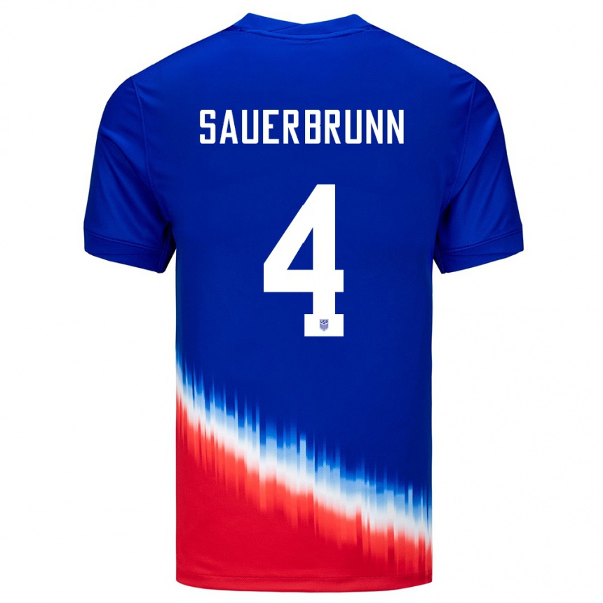 Kids Football United States Becky Sauerbrunn #4 Blue Away Jersey 24-26 T-Shirt