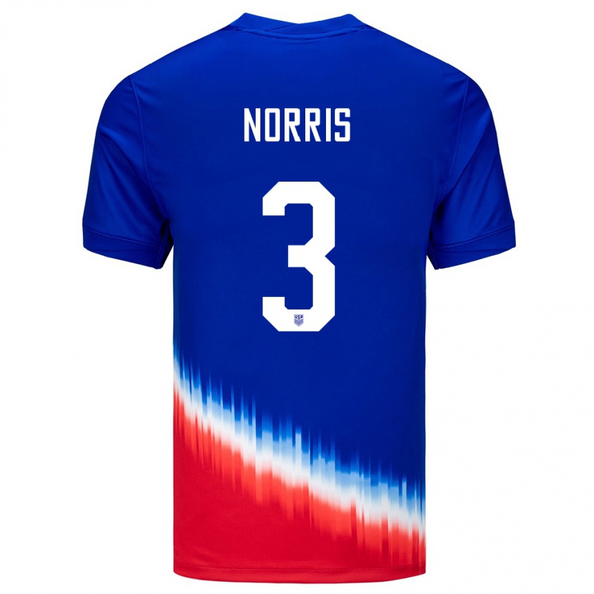 Kids Football United States Nolan Norris #3 Blue Away Jersey 24-26 T-Shirt