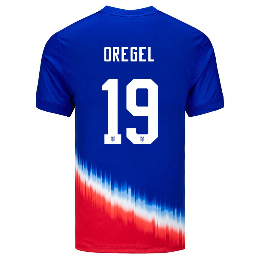 Kids Football United States Sergio Oregel #19 Blue Away Jersey 24-26 T-Shirt