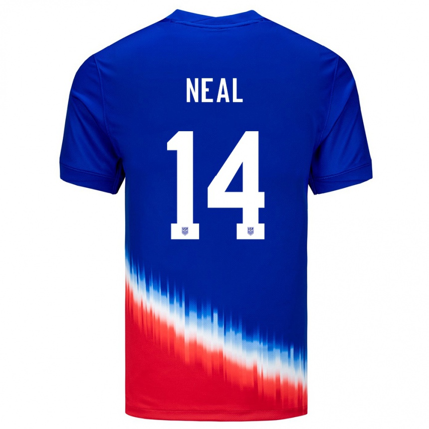 Kids Football United States Jalen Neal #14 Blue Away Jersey 24-26 T-Shirt