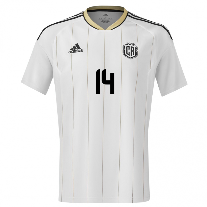 Kids Football Costa Rica Orlando Galo #14 White Away Jersey 24-26 T-Shirt