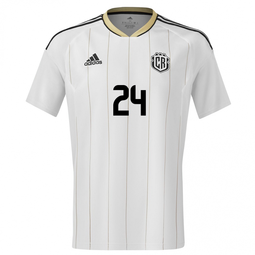 Kids Football Costa Rica Douglas Lopez #24 White Away Jersey 24-26 T-Shirt