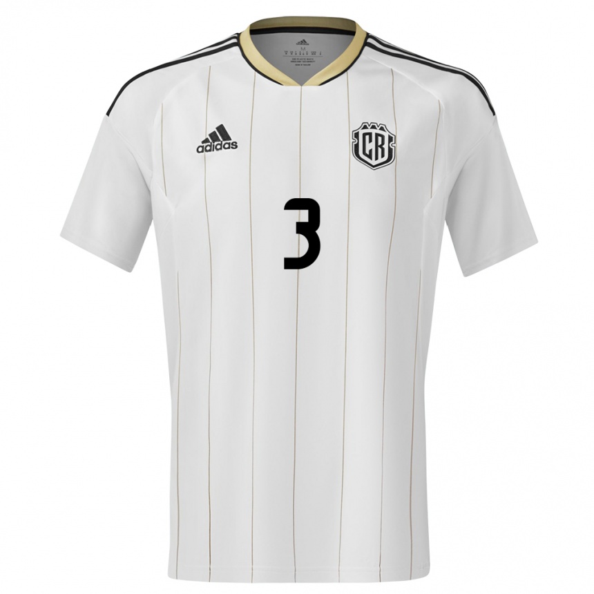 Kids Football Costa Rica Maria Coto #3 White Away Jersey 24-26 T-Shirt