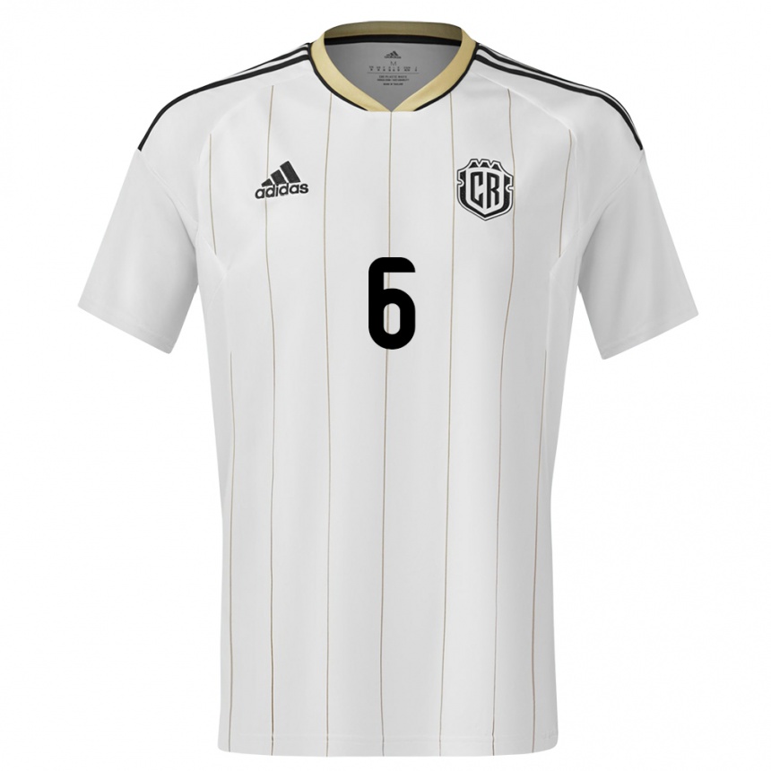 Kids Football Costa Rica Ricardo Pena #6 White Away Jersey 24-26 T-Shirt