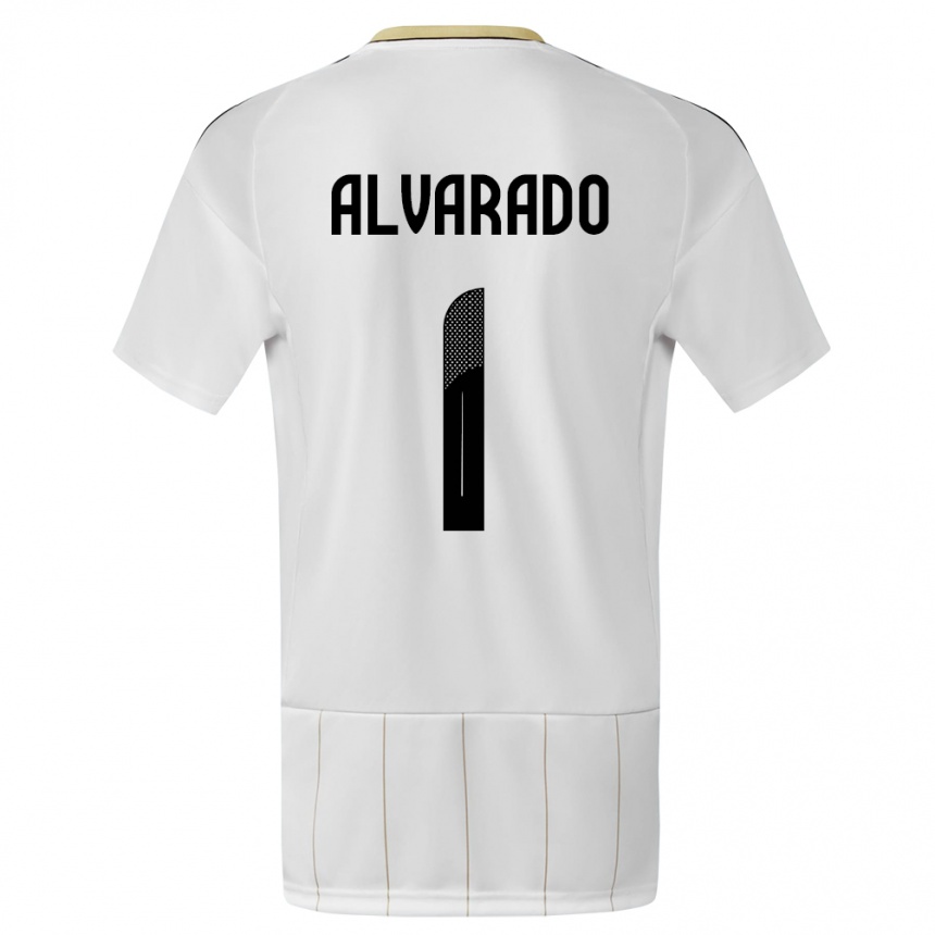 Kids Football Costa Rica Esteban Alvarado #1 White Away Jersey 24-26 T-Shirt