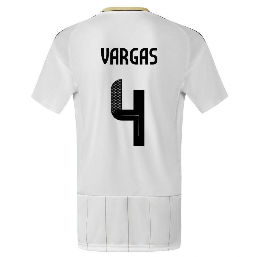 Kids Football Costa Rica Juan Pablo Vargas #4 White Away Jersey 24-26 T-Shirt