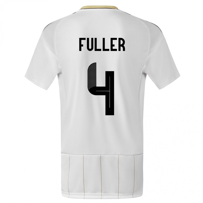 Kids Football Costa Rica Keysher Fuller #4 White Away Jersey 24-26 T-Shirt
