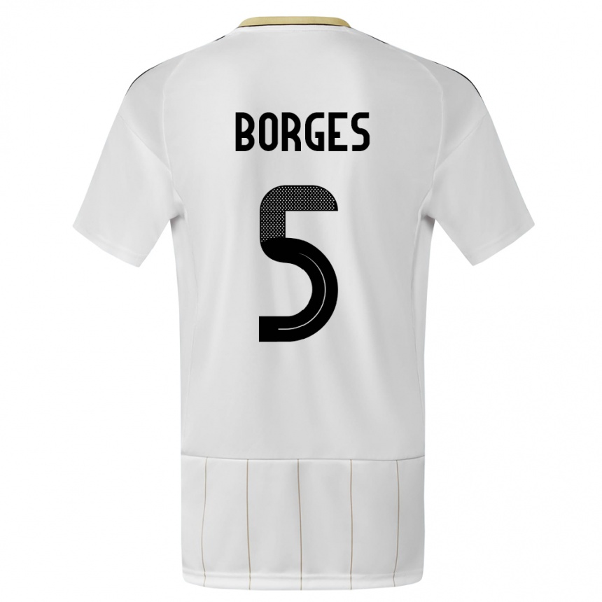 Kids Football Costa Rica Celso Borges #5 White Away Jersey 24-26 T-Shirt