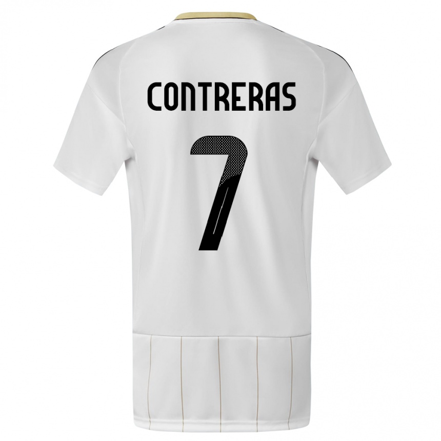 Kids Football Costa Rica Anthony Contreras #7 White Away Jersey 24-26 T-Shirt