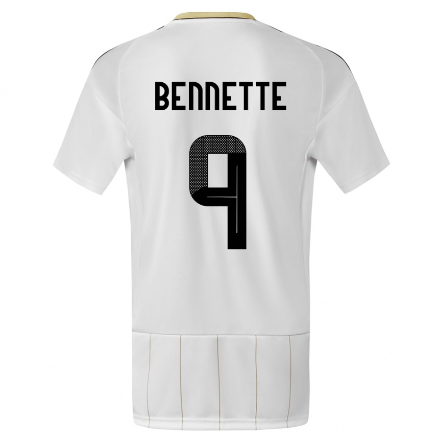 Kids Football Costa Rica Jewison Bennette #9 White Away Jersey 24-26 T-Shirt