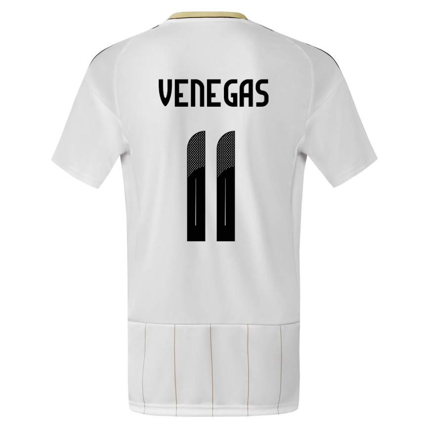 Kids Football Costa Rica Johan Venegas #11 White Away Jersey 24-26 T-Shirt