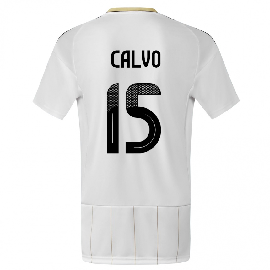 Kids Football Costa Rica Francisco Calvo #15 White Away Jersey 24-26 T-Shirt