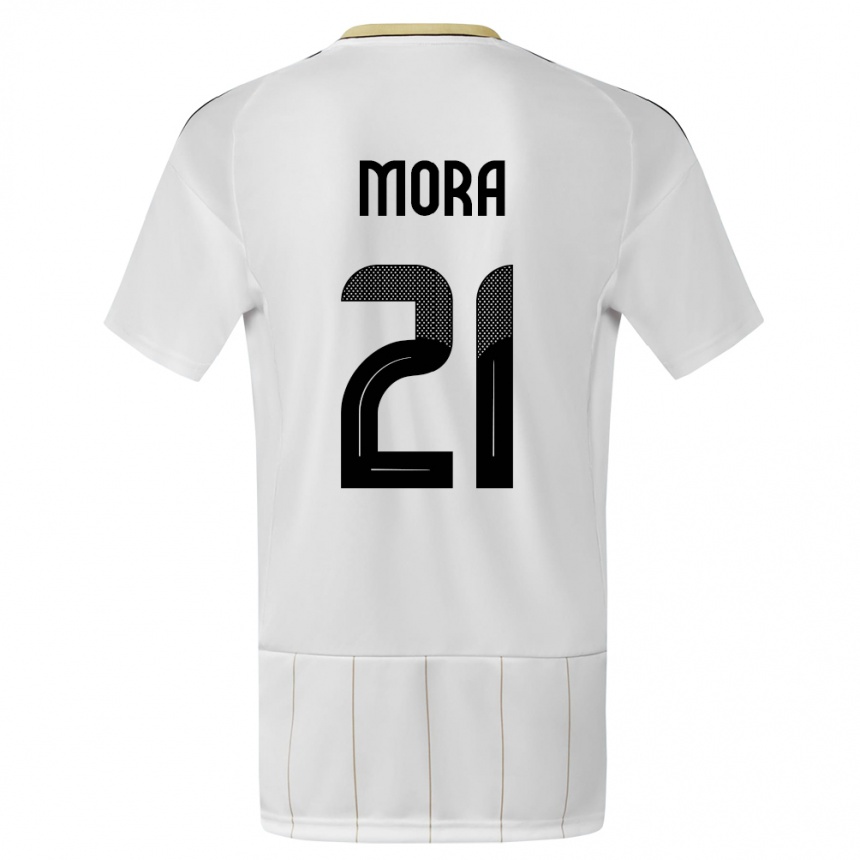 Kids Football Costa Rica Carlos Mora #21 White Away Jersey 24-26 T-Shirt