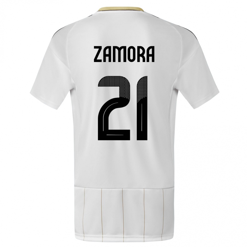 Kids Football Costa Rica Alvaro Zamora #21 White Away Jersey 24-26 T-Shirt