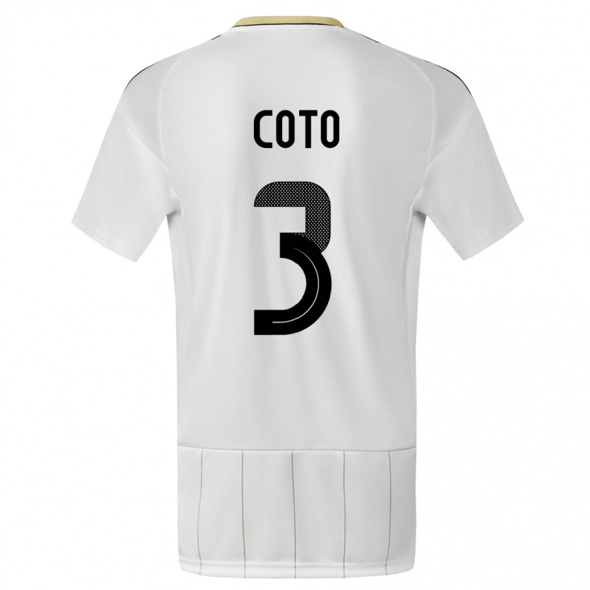 Kids Football Costa Rica Maria Coto #3 White Away Jersey 24-26 T-Shirt