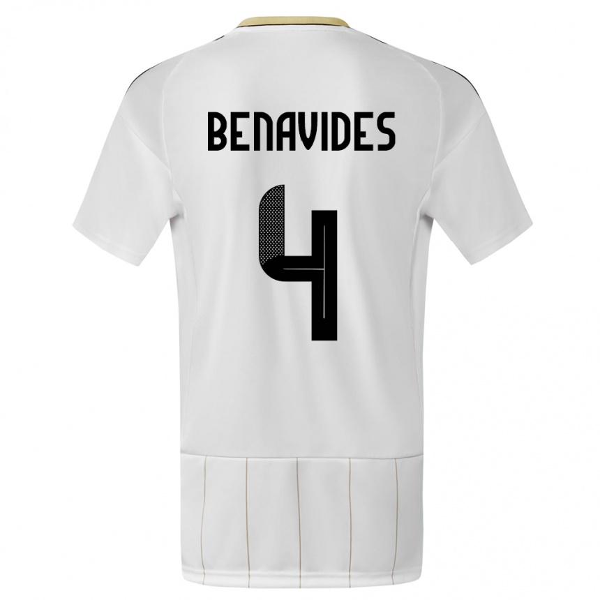 Kids Football Costa Rica Mariana Benavides #4 White Away Jersey 24-26 T-Shirt