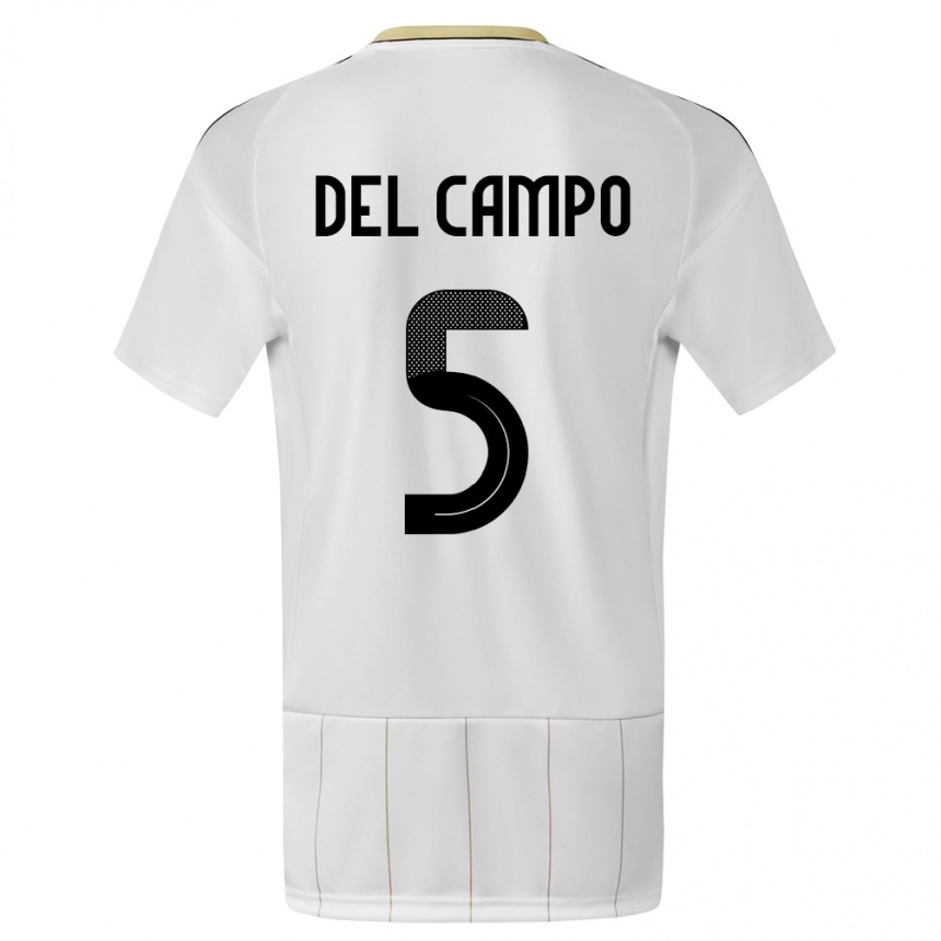 Kids Football Costa Rica Valeria Del Campo #5 White Away Jersey 24-26 T-Shirt