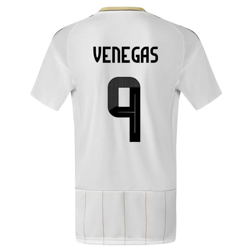 Kids Football Costa Rica Carolina Venegas #9 White Away Jersey 24-26 T-Shirt